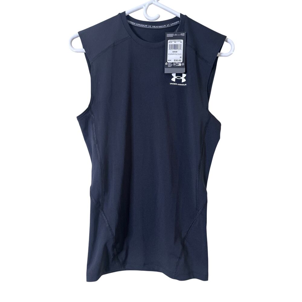 Under Armour Mens HeatGear Compression Sleeveless Tank Top Black M N